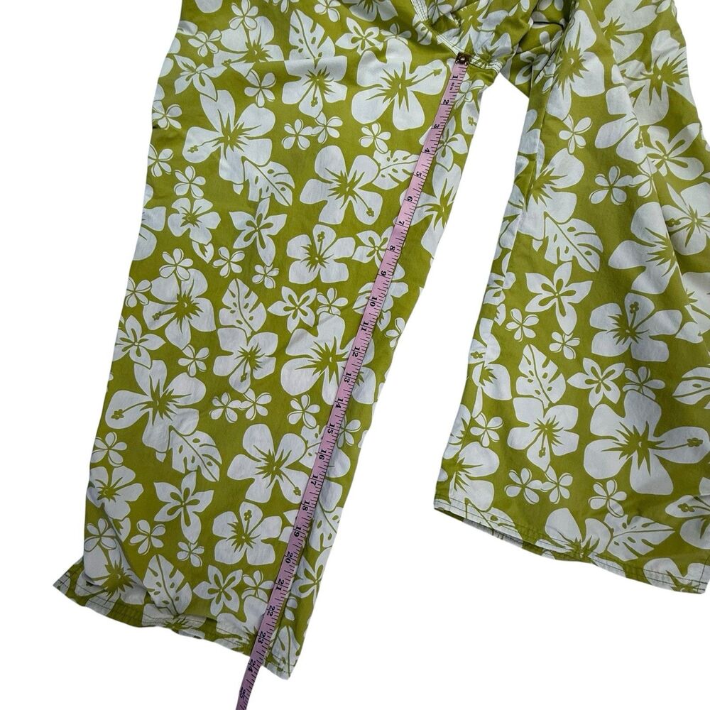 Vintage Patagonia Pataloha Capri Pants Women 12 Green Hawaiian Floral Outdoor - Picture 11 of 12